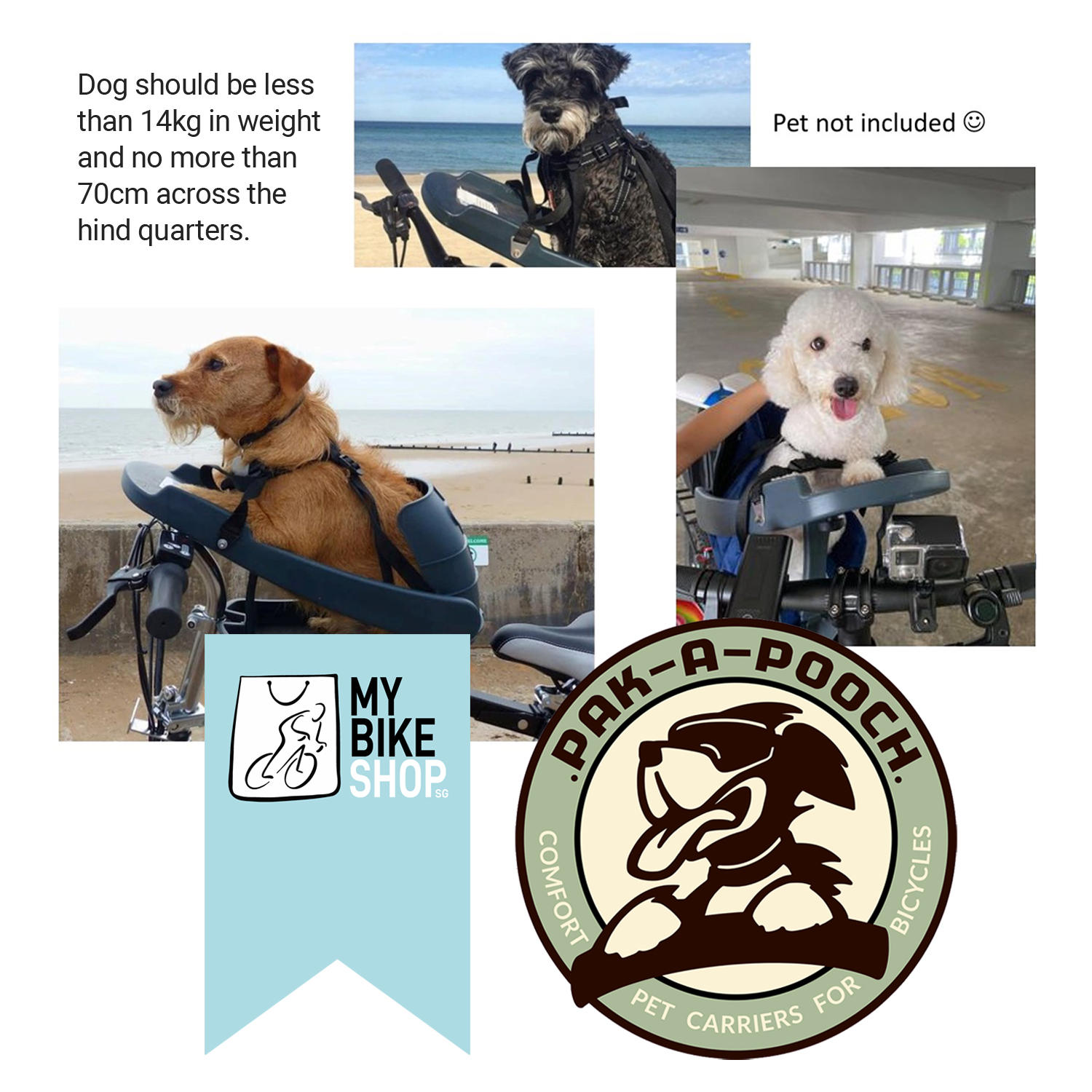 Pak-a-Pooch (Pet Carrier) comes with detachable mount and booster seat